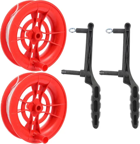 Miniatura 3 de NUOBESTY Cuerda de cometa con carrete de cuerda de cometa Winder Line Wheel Hand Flying Line Reel Accesorios para niños Juego al aire libre 328.1 ft