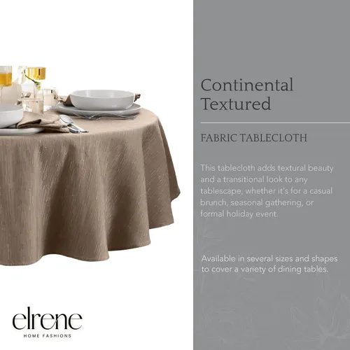 Miniatura 2 de Elrene Home Fashions - Mantel Continental de textura sólida resistente al agua, manchas y arrugas, 70 pulgadas, redondo, color gris pardo