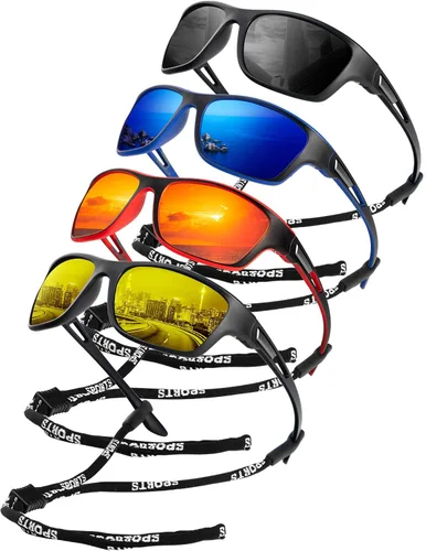 Miniatura 22 de KALIYADI Gafas de sol polarizadas para hombre, gafas de sol deportivas para conducir, ciclismo, pesca, con protección UV Negro mate/azul hielo/azul