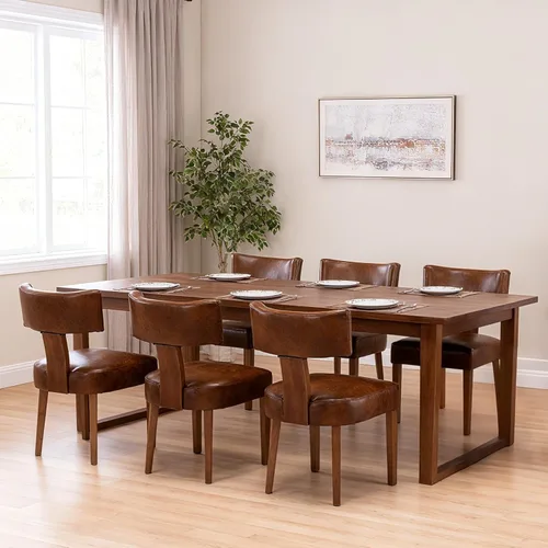 Miniatura 26 de RIVOVA Juego de 4 sillas de comedor modernas de mediados de siglo, tapizadas de piel sintética, sillas Parson modernas sin brazos de cocina, sillas