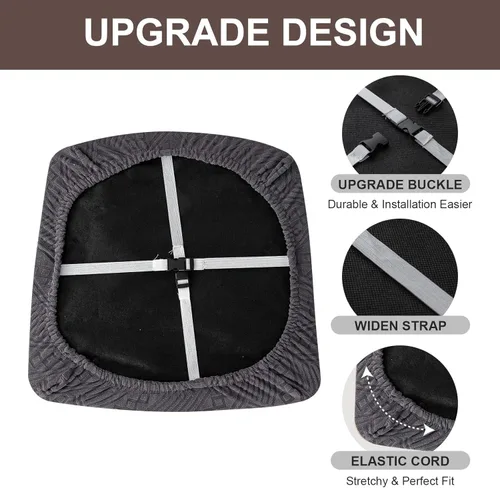 Miniatura 4 de Genina Fundas Impermeables de Asiento para Silla Fundas de Silla de Comedor Fundas de Asiento Elásticas para Protector de Silla de Comedor Fundas