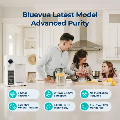 Miniatura 2 de Bluevua RO100ROPOT-UV Sistema de Ósmosis Inversa Filtro de Agua de Encimera - Purificación de 6 Etapas con UV y Remineralización, Filtración RO