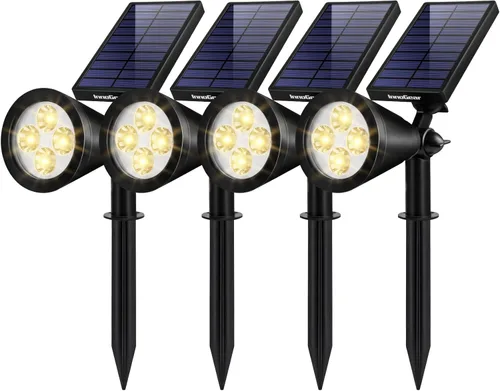 Miniatura 19 de InnoGear Luces solares 2 en 1, impermeables, para exteriores, paisajismo, iluminación, luz de pared, encendido/apagado automático, para patio