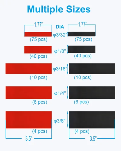 Miniatura 7 de Kit de 270 Piezas de Tubos Termorretráctiles - Relación 3:1 con Revestimiento Adhesivo, Envoltura Retráctil de Grado Marino - Tubos