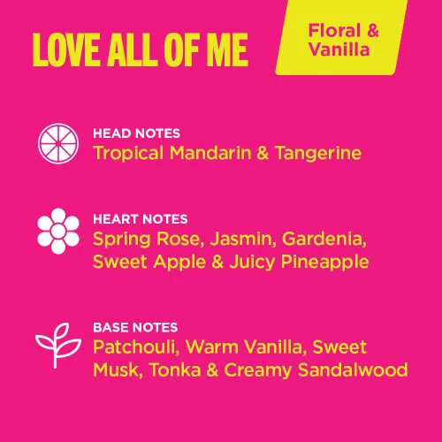 Miniatura 3 de SIMPLY SEXY Affirmations Love All of Me - Aceite de perfume de feromonas – Aroma de gourmand afrutado con notas de fresco tropical, mandarina