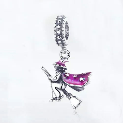 Miniatura 2 de Abalorio de plata de ley 925 envejecida con diseño de calavera para Halloween, pulsera y collar