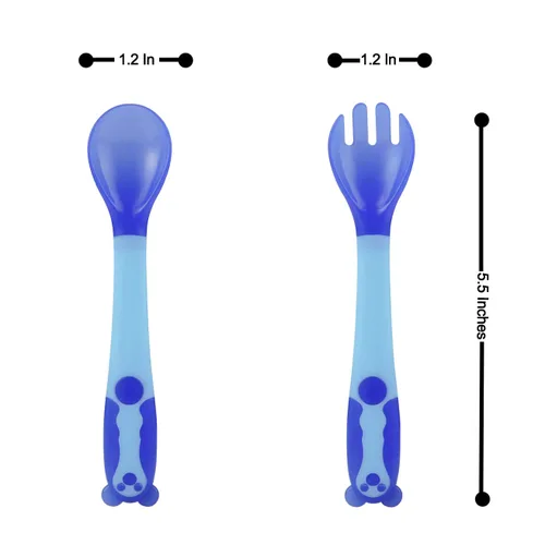 Miniatura 2 de PandaEar Cucharas de utensilios flexibles para bebés, aprendizaje de entrenamiento y alimentación para niños pequeños y bebés, 3 juegos sin BPA