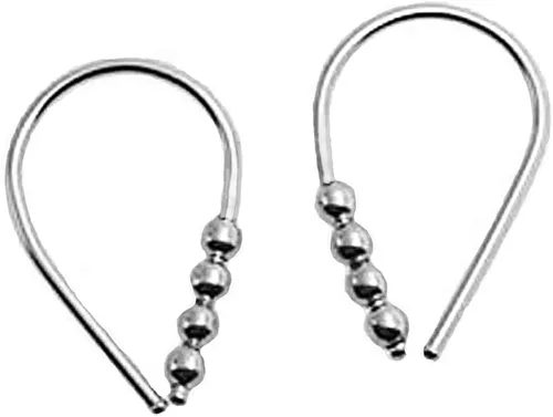 Miniatura 12 de Aretes pequeños de plata de ley 21 GA de 0.472 in con gancho de arco de herradura