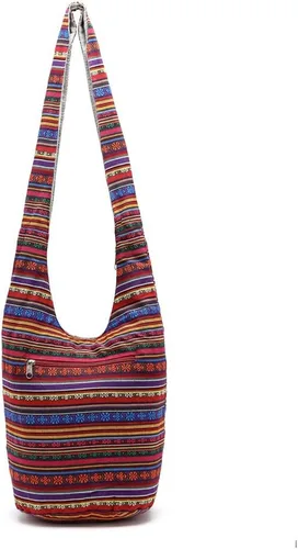 Miniatura 12 de KARRESLY - Bolso bandolera de algodón bohemio, estilo hippie, hecho a mano