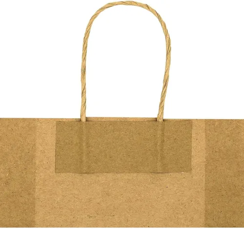 Miniatura 4 de bagmad Paquete de 50 Bolsas de Papel de Regalo Pequeñas Azules de 5.25 x 3.25 x 8 pulgadas con Asas a Granel, Bolsas Kraft, Bolsas de Manualidades