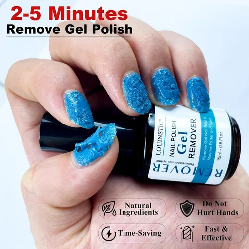 Miniatura 7 de Removedor de esmalte de uñas de gel, rápido, sin remojo y sin papel de aluminio, seguro para uñas naturales, saludable, bajo olor, eliminación