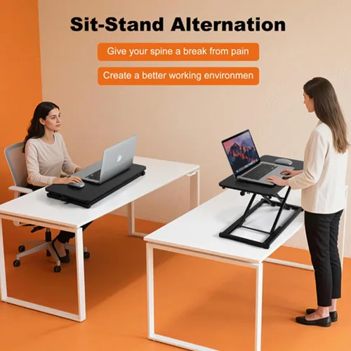 Miniatura 5 de Convertidor de escritorio de pie ajustable en altura, elevador de teclado para elevador de escritorio de pie, convertidor de altura de fácil
