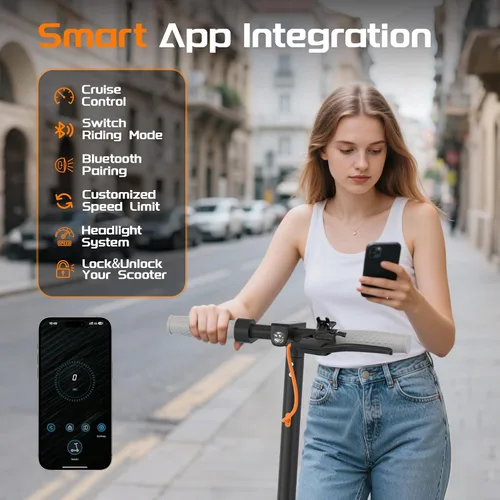 Miniatura 9 de NAVIC Scooter eléctrico para adultos, scooter plegable E con motor potente de 350 W/500 W/750 W, neumáticos sólidos de 8.5 pulgadas/10 pulgadas/14