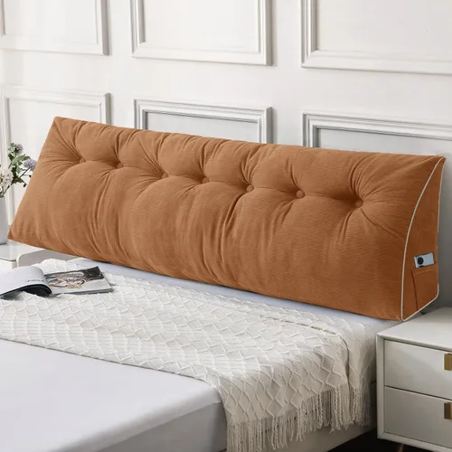 Miniatura 39 de Sasttie - Almohada de cabecero completa, almohada de cuña para cabecero para sentarse en la cama, cojín triangular de apoyo para la espalda