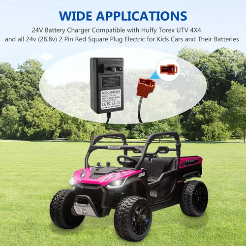 Miniatura 2 de Cargador de batería de 24 V y arnés de cable de batería compatible con juguetes de paseo para niños, baterías de 24 voltios (28.8 V) para niños