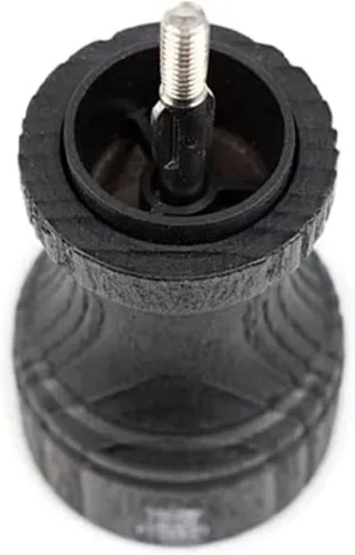 Miniatura 3 de Molinillo de pimienta de madera reciclada manual y su pimienta de comercio justo, acabado negro, 3.9 in - 4 pulgadas