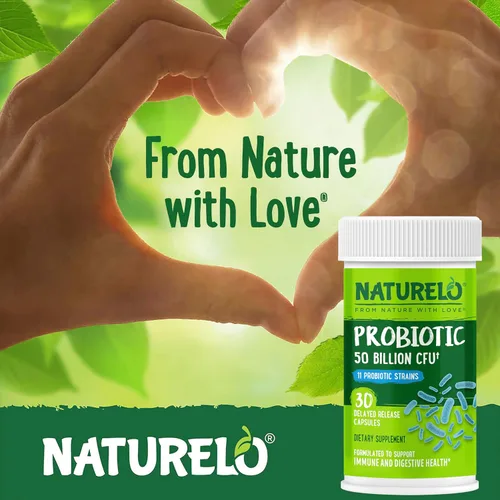 Miniatura 5 de NATURELO Probióticos para la salud digestiva - 50 mil millones de UFC, suplemento diario de 11 cepas - Estimula el sistema inmunológico, liberación