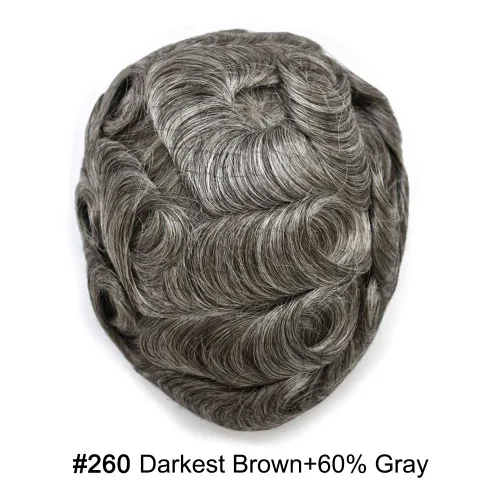 Miniatura 179 de Sistema de reemplazo de cabello de encaje francés para hombre, piezas de cabello de aspecto natural, encaje frontal, negro, marrón, rubio, gris