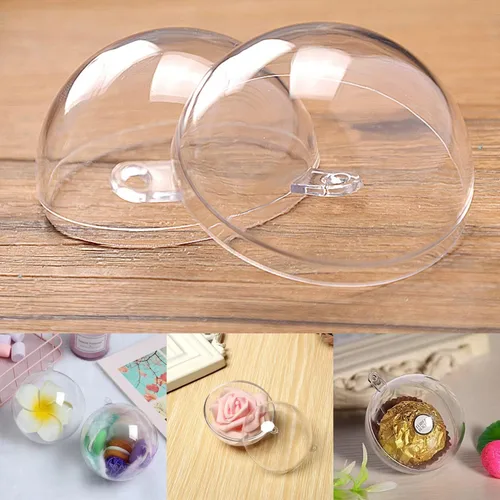Miniatura 2 de 10 bolas decorativas de plástico transparente de relleno de 2.75 pulgadas, bola transparente para manualidades, Navidad, cumpleaños, boda, fiesta