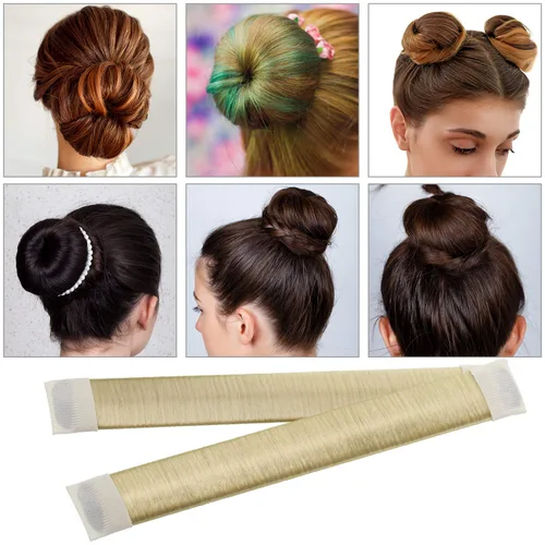 Miniatura 7 de WILLBOND Juego de moldeador de moño, 3 donas para el cabello, 2 marcadores de moño, 4 herramientas de cola de caballo, 10 pines y 2 bandas