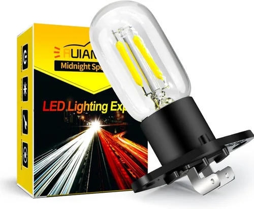 Miniatura 6 de Ruiandsion Bombilla de microondas Z187 Base 110V 120V 25W Bombilla LED para microondas universal, lámpara de horno en forma de pera, amarilla