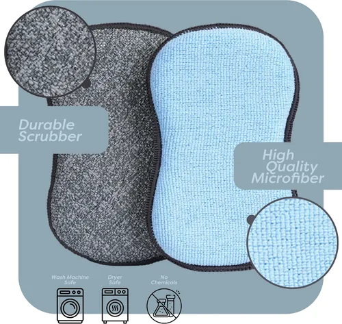 Miniatura 4 de Scrub- it - Esponjas multiusos para cocina - Esponja de microfibra antiarañazos junto con poder de fregado resistente, limpieza sin esfuerzo