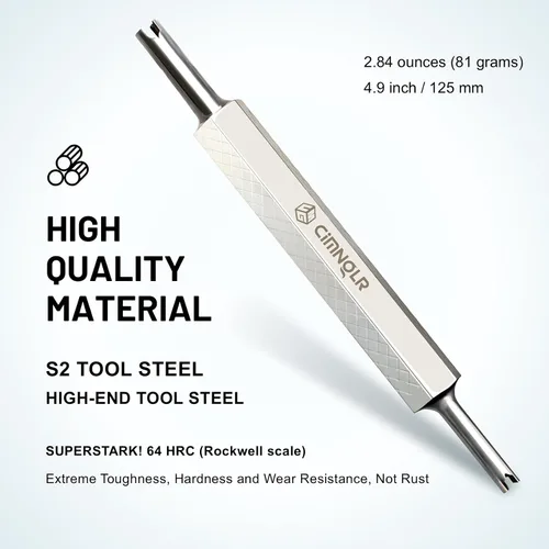 Miniatura 2 de Kit de herramientas de extracción de vástago de válvula de neumático, incluye herramienta de extracción de núcleo de válvula Presta mejorada
