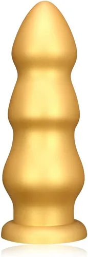 Enchufe anal de cuentas anales gruesas doradas, consoladores de silicona líquida flexible, tapón anal vaginal de próstata para masaje, estimulación,