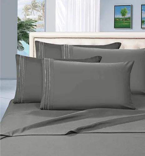 Miniatura 14 de Elegant Comfort Juego de sábanas de 4 piezas de calidad egipcia de 1500 hilos, ultra suave, resistente a las arrugas, la decoloración y las manchas