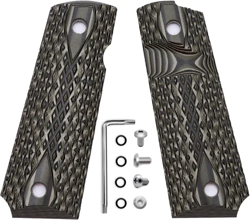 Miniatura 8 de Guuun agarres G10 para 1911 de tamaño completo, textura de orificio grande con corte de diamante, apto para la mayoría de las pistolas Government