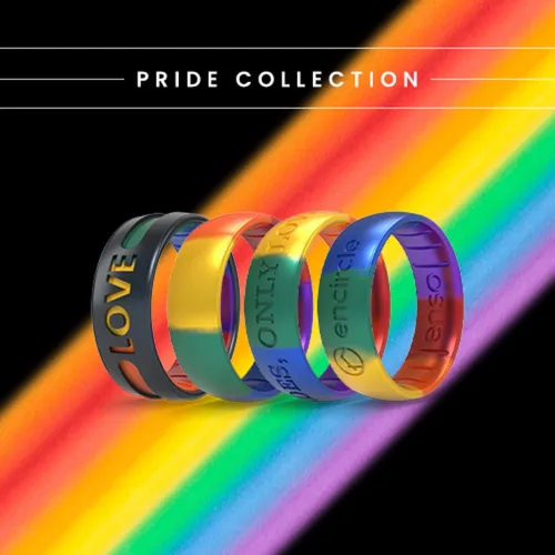 Miniatura 3 de Enso Rings Pride Collection - Anillo de silicona LGBTQ+ - Diseño grabado - cómodo, transpirable y seguro
