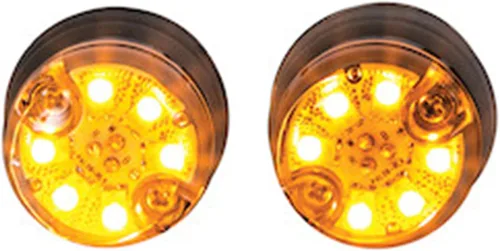 Buyers Products 8891326 - Kit de luces estroboscópicas LED escondidas a presión, 6 LED de alta intensidad, luz de advertencia ámbar, 19 patrones de