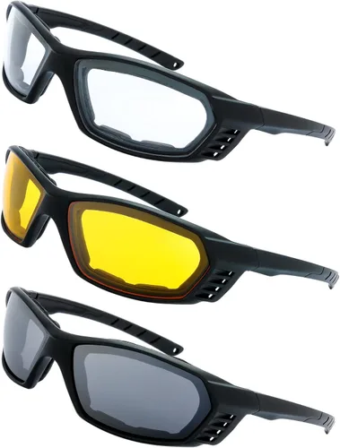 Gafas de Motocicleta con Marco Acolchado y Lentes que Bloquean 100% UVB/UVB para Actividades al Aire Libre y Deportes 5-negro mate