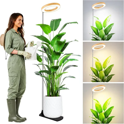 Miniatura 15 de LBW - Luces de cultivo para plantas de interior, luz de plantas de espectro completo de 144 LEDs, lámpara grande para plantas con 4 niveles Blanco