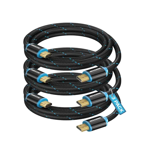 Miniatura 16 de Cable HDMI 4K Ultra HD de 1 pie (paquete de 100) Cable HDMI 2.0 trenzado de nailon, alta velocidad 18Gbps 4K60Hz HDR, 3D, 2160p, 1080p, HDCP 2.2