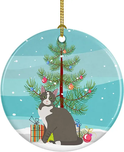 Miniatura 93 de Caroline's Treasures Adorno de cerámica con texto en inglés "Merry Christmas" para colgar en el árbol de Navidad, decoración para el hogar, Navidad