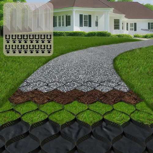 Miniatura 10 de Rejilla de Suelo de Grava de 2" de Grosor 4 pies x 10 pies - Rejillas de Estabilización Geo Grid para Entrada de Vehículos, Rejilla Retenedora