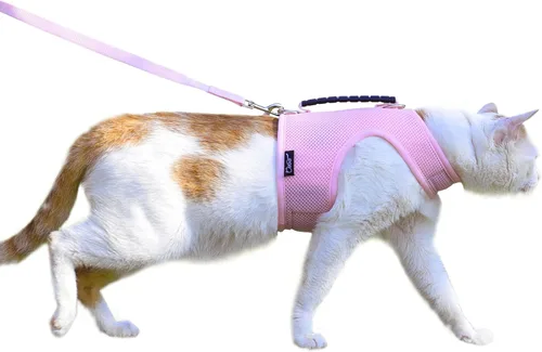 Miniatura 21 de Arnés de gato con correa, ajustable para gatos, chaleco acolchado para gatos, Black Plaid