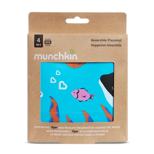 Miniatura 6 de Munchkin® WildLove - Mantel individual reversible de silicona para niños, 1 unidad, Orca