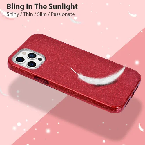 Miniatura 4 de MATEPROX - Funda compatible con iPhone 12 Pro y iPhone 12, carcasas con brillantinay para niñas y mujeres.