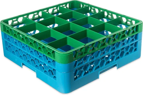 Miniatura 132 de Carlisle FoodService Products RG9-214 OptiClean Estante de vidrio con 9 compartimentos con 2 extensores, 7.12 pulgadas, polipropileno, azul