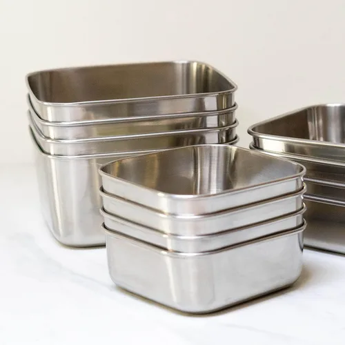 Miniatura 7 de U Konserve Contenedor de Caja Bento de Acero Inoxidable para Almacenamiento de Alimentos, Tapa de Silicona a Prueba de Fugas Apta para Lavavajillas