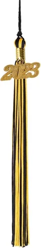 Borla de graduación - Abalorio de oro - 2 colores, 2023, negro/dorado Negro y dorado