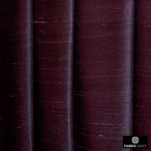 Miniatura 4 de Fabric Mart Direct Tela Dupioni de seda de vino oscuro por The Yard, 1 yarda 41 pulgadas de ancho Slubbed Dupioni Silk Solid Color Purple