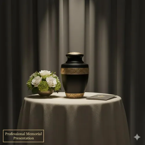 Miniatura 7 de Urna de alta calidad para cenizas humanas, urna funeraria Itemsandco para adultos, elegante urna conmemorativa negra griega para mujeres y hombres