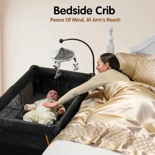Miniatura 13 de Pamo Babe Paquete de bebé 6 en 1 y juego con moisés – Cuna de viaje de configuración de un solo paso, pequeño corralito portátil para bebés, cuna