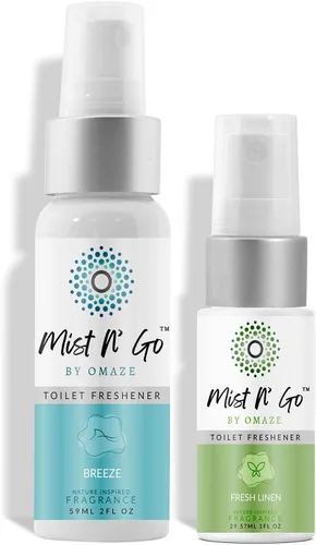 Miniatura 62 de Mist N' Go by Omaze - Aerosol de Baño de Viaje para Inodoro Eliminador de Olores - Aerosol de Inodoro de Viaje para Ambientador de Aire de Baño