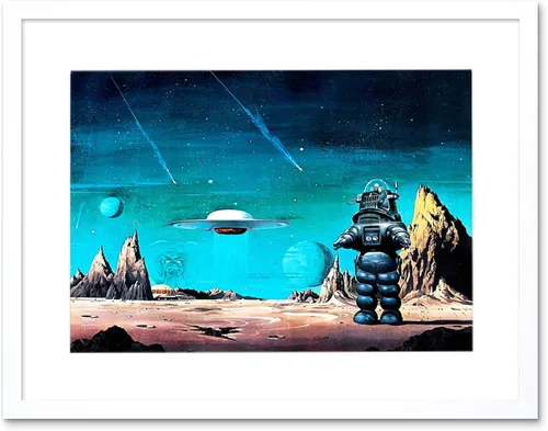 Miniatura 8 de The Art Stop ROBBY ROBOT PROHIBIDO PLANETA ESTRELLAS ESTRELLAS SCI FI MARCO IMPRESIÓN FOTO F12X551