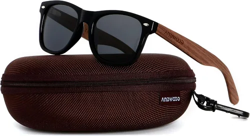 Miniatura 4 de ANDWOOD Gafas de sol polarizadas de madera para hombres y mujeres, protección UV, marco de bambú de madera, gafas de sol espejadas