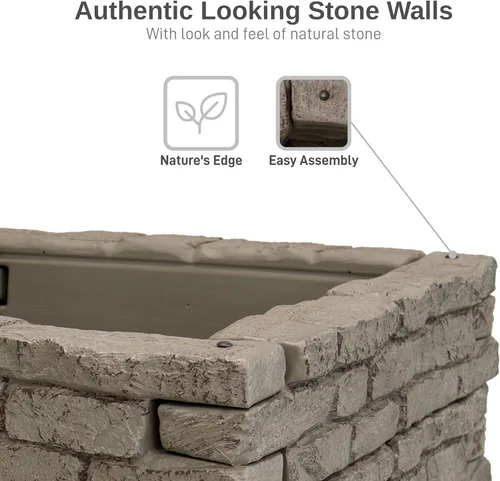 Miniatura 2 de RTS Home Accents Kit de cama de jardín elevada Rock Lock, cuadrado de 48 pulgadas